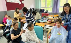 Yağlıdere'de kırsaldaki öğrencilere kuaför hizmeti verildi