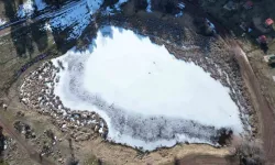 Kar Yağmayan Sivas’ta Göl Buz Tuttu