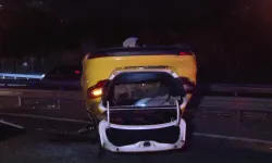 Ümraniye’de Yolcu Taşıyan Ticari Taksi Takla Attı: 1 Yaralı