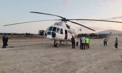 Denizli’deki Yangın Söndürme Çalışmalarına Dayanağa Gelen Helikopter Mecburî İniş Yaptı