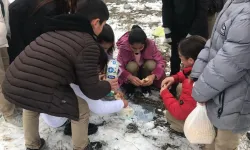 Çocuklar Aç Kalan Hayvanlar İçin Doğaya Yiyecek Bıraktı