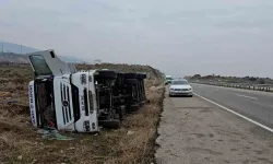 Gaziantep’te Denetimden Çıkan Tanker Yan Yattı