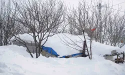 Kalecik Köyünde Meskenler ve Ahırlar Metrelerce Karın Altında Kaldı