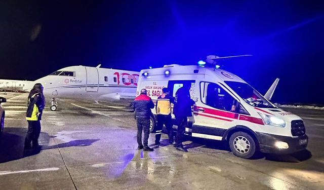 Rize'de MFS tedavisi gören çocuk ambulans uçakla Ankara'ya sevk edildi