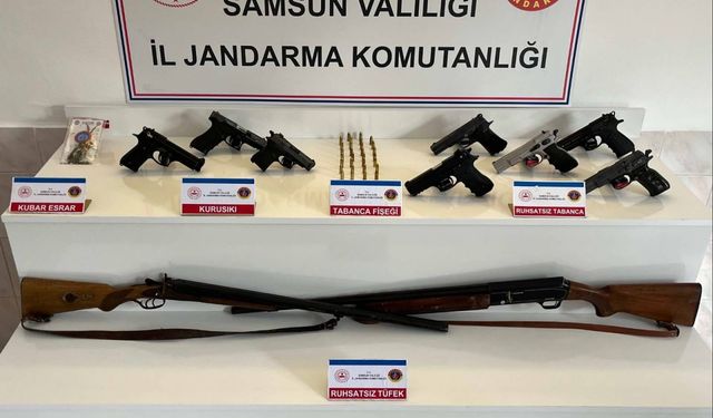Samsun'da üzerinde ruhsatsız silah taşıyan 6 zanlı yakalandı