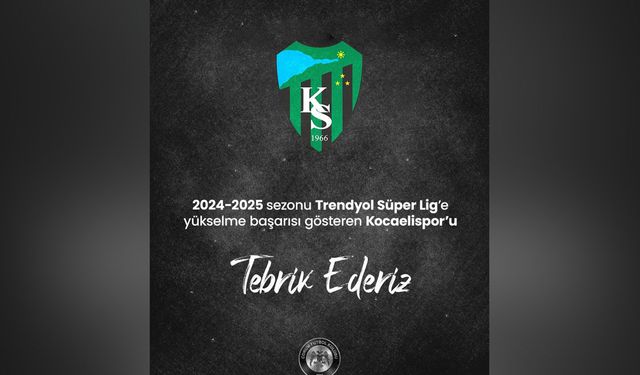 Çorum FK'den Kocaelispor’a Tebrik