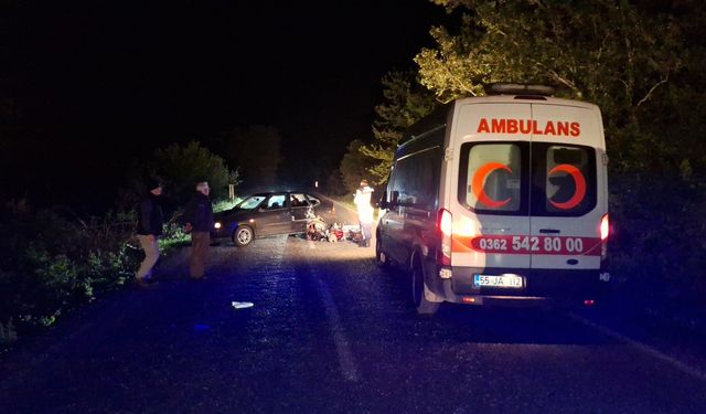 Samsun'da otomobille çarpışan motosiklet sürücüsü ağır yaralandı