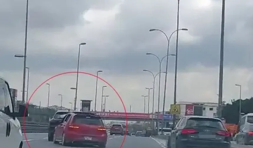 E-5’te Makas Atan Trafik Magandası Kamerada